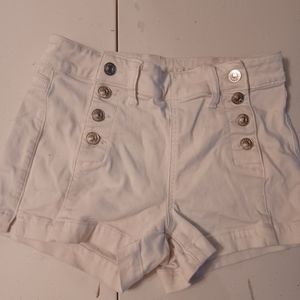 AE White Short Shorts, Size 4, Button-Up